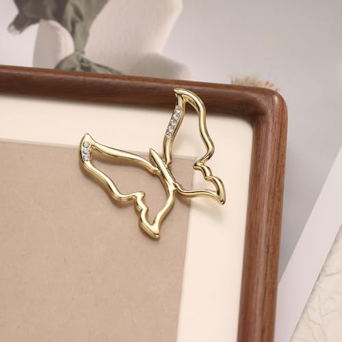Image of Dainty Butterfly Silk Scarf Ring Brooch for Women Elegant Rhinestone Crystal Shawl Scarves Buckle Wrap Clip Exquisite Costume Accessories Decoration Wedding Holiday Jewelry