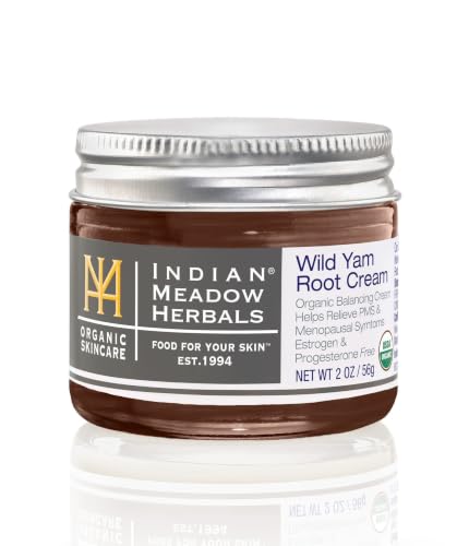 Indian Meadow Herbals Wild Yam Root Cream (2oz) - USDA Certified Organic Balancing Cream for PMS &...
