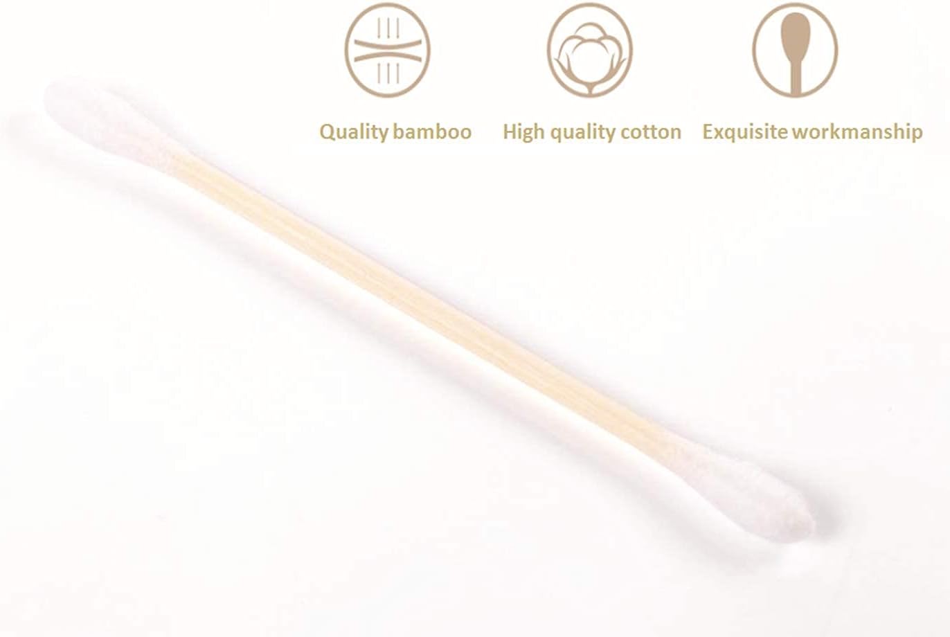 DELFINO Swabs Wooden Cotton Buds, 500 Pieces