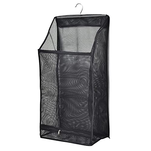 Cesta colgante para la colada, cesta plegable para la colada, organizador de armario colgante estrecho, bolsas de lavandería delicadas, cesta de malla fina para apartamento, caravana, 35 x 20 cm