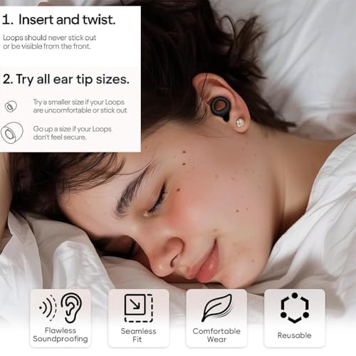 Image of Noise Cancelling Ear Plugs - Soft Silicone Reusable Earplugs with 6 Replacement Tips for Sleeping, Travel & Study(1 Piece)