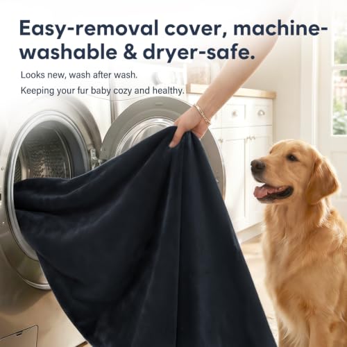 Image of Magic Dog Super Soft Large Dog Bed, 39 Inches Orthopedic Foam Pet Beds with Anti Slip Bottom, Dog Sleeping Mattress with Removable and Washable Cover, Dark Grey L,39'' X 33.5'' X 3.7''