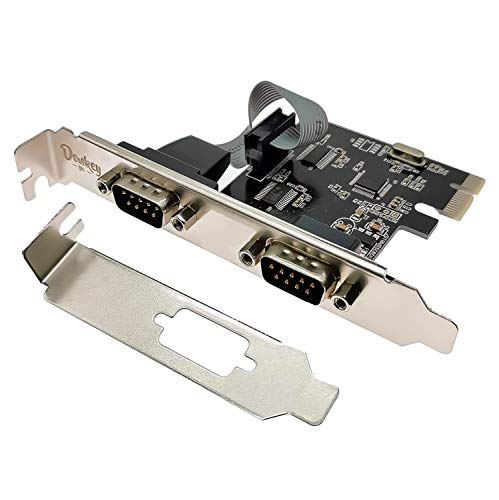 Donkey pc - Tarjeta 2 Puertos Serie RS232 en PCI Express. Tarjeta de Puerto Serie PCI-Express Tarjeta Adaptadora de Extensin 2 Puerto Serie. Tarjeta controladora de expansin.