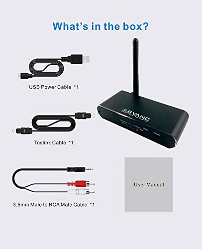 Bluetooth Transmitter Receiver, Abvanc 5.0 Bluetooth Bluetooth Audio Receiver, Digital Optical Toslink To Rca 3.5Mm Aux Wireless Bluetooth Adapter For Tv Home Stereo System Low Latency #TOP6
