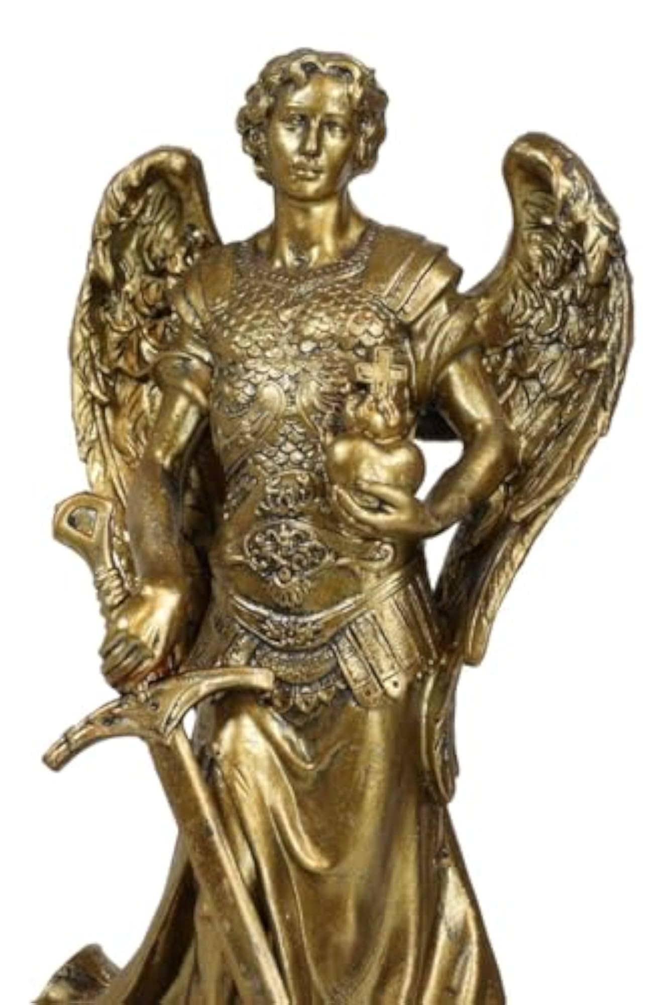 Byzantine Archangel Statue with Brass Name Plate