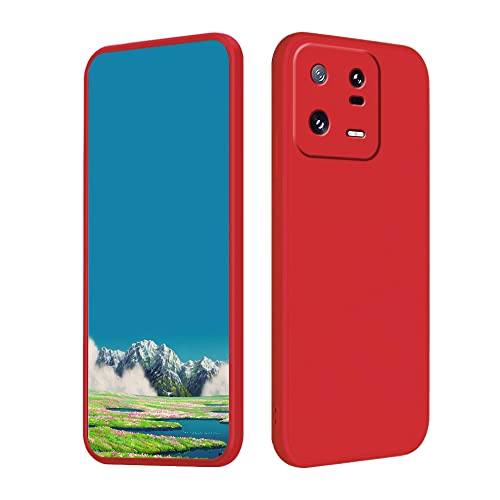Jancyu Compatible with Xiaomi 13 Pro Case, Silicone Case for Xiaomi 13 Pro, 360°Full Protective, Shockproof and Fingerprint Resistant (red)