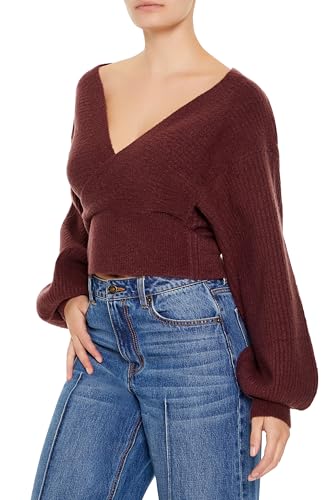 Forever 21 Women's Peasant-Sleeve Surplice Sweater4