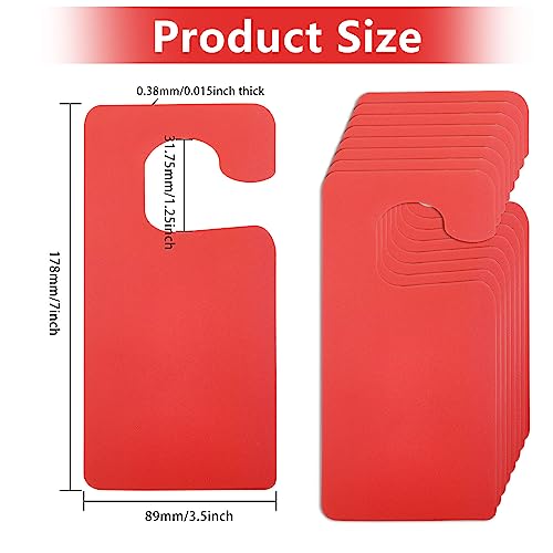 GLOBLELAND 30Pcs Plastic Door Knob Hangers Signs PVC Blank Door Signs Do Not Disturb Door Hanger Sign for Office Bedroom Hotel Conference (red - Image 2