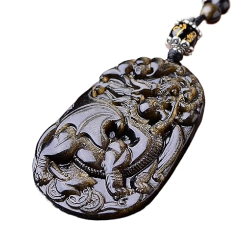 Collier Pixiu Jade au bureau : portez le pendentif Pi Yao en obsidienne pour réussir