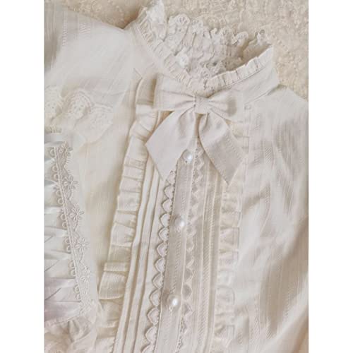 Japanese Lolita Vintage Long Sleeve Blouse and Shirts Sweet Teens Elegant Lace Fashion Button Down Ruffle Cute Tops2