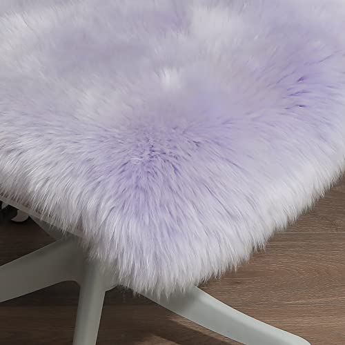 Iriwool Premium Genuine Fur Sheepskin Rug Real Australia Sheepskin Natural Luxury Fluffy Lambskin Fur Area Rug Seat Covers For Kids Bedroom Sofa Chair Cover Pets Dogs Mat (2' X 6'Light Purple) #TOP3