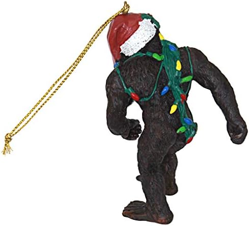 Design Toscano DB383084 Bigfoot, the Christmas yeti with Sabta's hat Funny Christmas tree decoration, polyresin, full color, 7.5 cm
