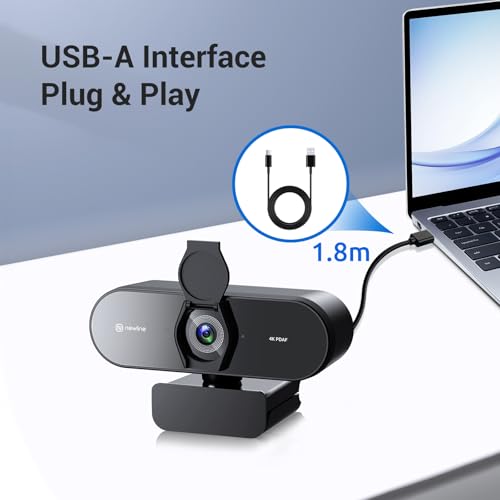 N newline 4K Webcam for PC with PDAF Autofocus, Privacy Cover, Dual Microphones, 4K@30FPS & 1080P@60FPS, Auto Light Correction, Plug & Play USB Camera for Laptop, Mac & Desktop, Streaming by N newline - Image 6