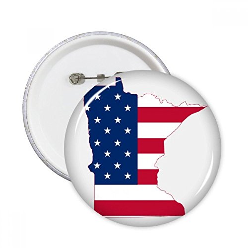 Badge USA Minnesota rond XXL, lot de 5 broches comme cadeau idéal pour passionné des États-Unis