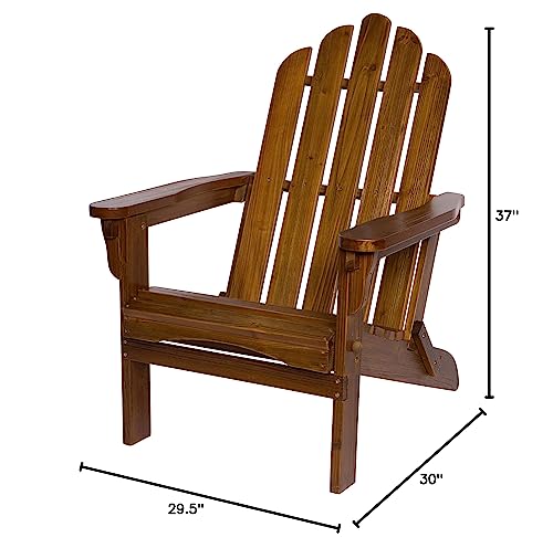 Shine Company 4659Oa Marina Ii Adirondack Folding Chair | Outdoor Foldable Wooden Chair For Garden, Backyard, Firepit, & Deck – Oak #TOP7