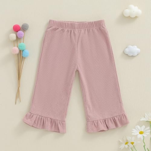 Toddler Pants Girls Cute Ruffle Hem Bottoms Baby Girl Spring Fall Winter Outfit 6 12 18 24 Months 2T 3T 4T3