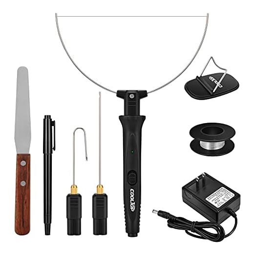 Cooltop Hot Wire Foam Cutter kit,18W Styrofoam Knife Cutter Electric Hot Wire Foam Cutting Tool, Heated Foam Carving Knife Kit with Cleaning Pen