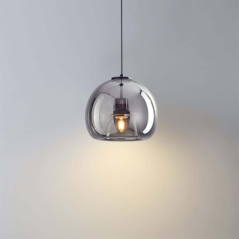 Lámpara de interior de vidrio gris con casquillo E27 y diseño elegante de 60W