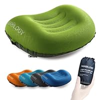 TREKOLOGY ALUFT SE Cuscino Gonfiabile Da Spiaggia E Viaggio - Supporto Lombare E Collo, Con Cinghia E Copertura Lavabile - Blu