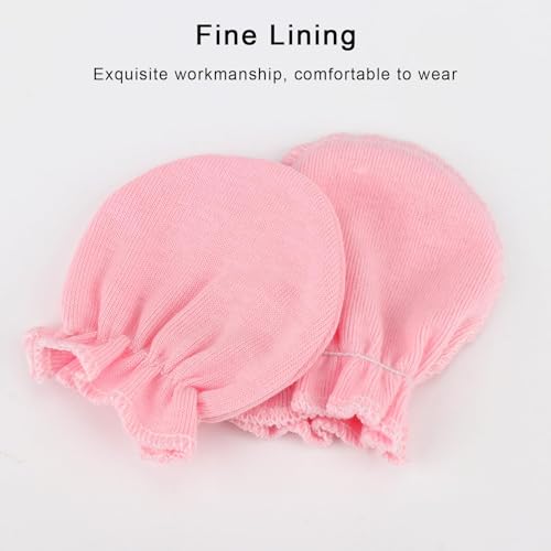 BQUBO Newborn Infant Toddler Mittens No Scratch Cotton Elastic Wrist Gloves Hypoallergenic for 0-6 Months Baby Boys Girls