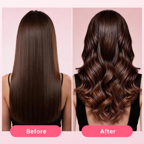 Image of Hahahope Professional 1 1 /2 Inch Curling Iron with Clamp - Large Barrel Curling Wand for Long Hair, Global Voltage, 7 Adjustable Heat Settings, Lightweight Design
