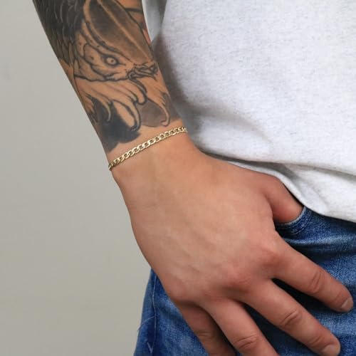 Nuragold NG10YCBH100-8.5 10K Yellow Gold 4.5Mm Cuban Curb Link Chain Bracelet thumb #4