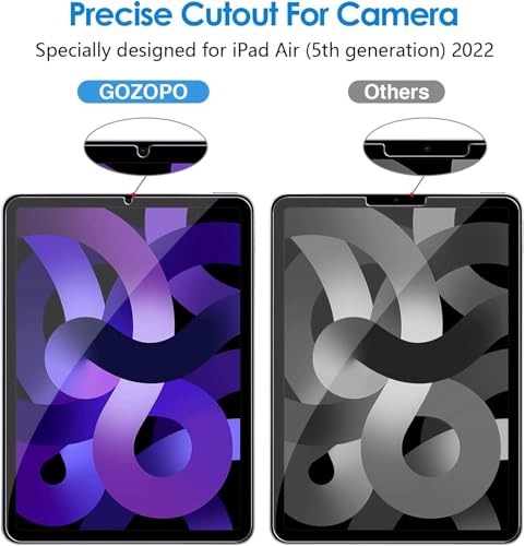 GOZOPO [2-Pack] Screen Protector for iPad Air 2022 (iPad Air 5th Generation), Tempered Glass Film - ipad air 5th/4th Generation (10.9-Inch, 2022/2020 Model) - Image 2