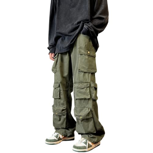 Cargo Pants Men Women Y2K Pants Multi-Pockets Tooling Pant Harajuku Loose Wide Leg Pants
