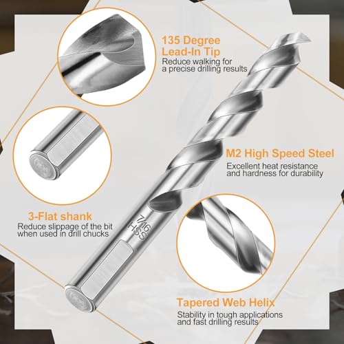 Image of MorningRo 1 /4-18 Npt Tap 7 /16 Drill Bit, M2(6542) High Speed Steel Tap and Drill Bit Sets for Accurate Threads, Assorted Plumbers Mechanics DIY Thread Cutting Tools