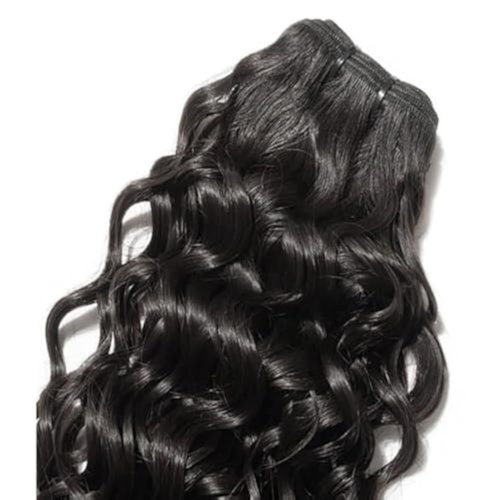 Curly Weft Human Hair Extension for Women, 16 Inch