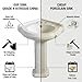Renovators Supply Manufacturing Portsmouth 22-Inch Corner Pedestal Sink - White Vitreous China Porcelain - Space Saving Bathroom Basin with 4-Inch Centerset Faucet Holes & Overflow