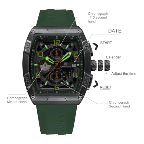 Image of NAVIFORCE Men Quartz Watch Auto Date Week Business Dress Analog Wrist Watches