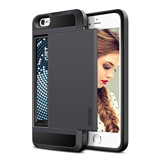 Vofolen Case for iPhone 6 Case iPhone 6S Case Wallet Cover Impact Resistant Protective Shell Shockproof Rubber Bumper Case Anti-scratches Hard Cover Skin ID Slot Card Slot Holder for iPhone 6 6S Black