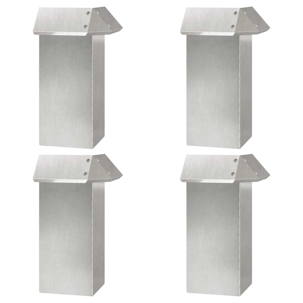 Schneckenzauns 8 STK. 100 x 3,5 x 25 cm Edelstahl Silber,Beeteinfassungen,874879