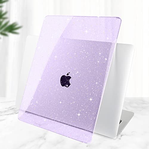 DONGKE for MacBook Air 13 inch Case 2021-2018 Release A2337 M1 A2179 A1932, Bling Plastic Hard Shell Case & Keyboard Cover Only Compatible with MacBook Air 13 inch Retina Fits Touch ID, Sparkly Purple by DONGKE - Used condition - Image 8