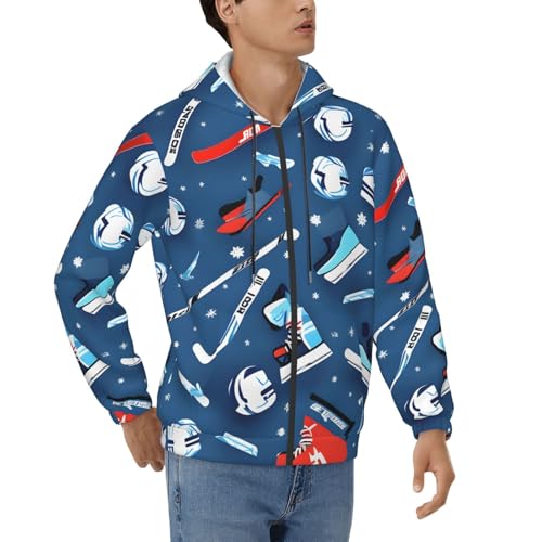Sweat à capuche hockey homme en tissu premium doux pour automne hiver