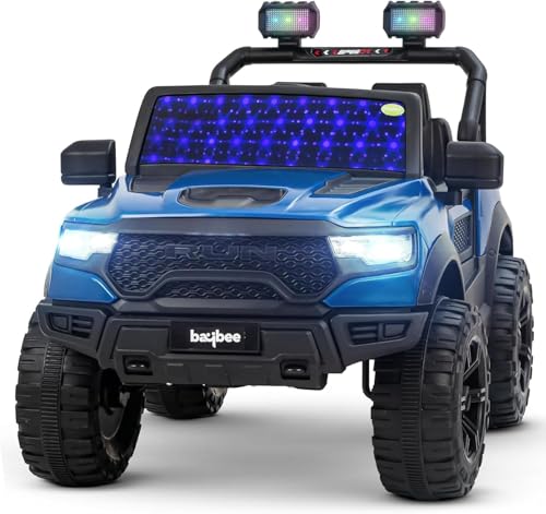 Baybee Run Battery Operated Jeep for Kids Ride on Toy Kids with Lights Music | Big Baby Battery Car | Rechargeable Car Electric Jeep for Toddler to 2 to 6 Years (Blue)