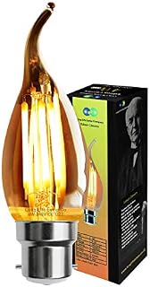 Retro Vintage LED 4w Candle Edison Style Filament Bulb Smoked Gold Glass B22 Bayonet Cap
