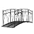 Kinsuite 8FT Metal Garden Bridge - 96”x 28”x 35.6”Decorative Footbridge Iron Bridge with Safety Siderails, Outdoor Decorative Yard Arch Garden Arch for Backyards Fish Pond Stream, Black