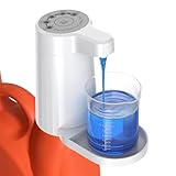 Electric Laundry Detergent Dispenser, 2000mAh USB-C Rechargeable Laundry Soap Dispenser Pump, 15-75 ml One-Press Dose, No-Spill for Liquid Detergent Containers, Laundry Organization(White)