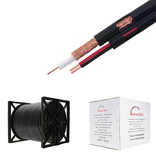 Cable coaxial RG59/U de vídeo CCTV con blindaje del 95% contra interferencias