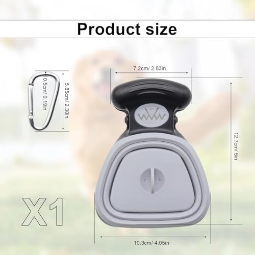 HUANR Hundekotgreifer, Hundekotsammler mit Müllbeutel, Tragbares Hundekotschaufel, Erweiterbares Hundebotaufsammler, Grau, für Aufheben von Hunde- und Katzenkot