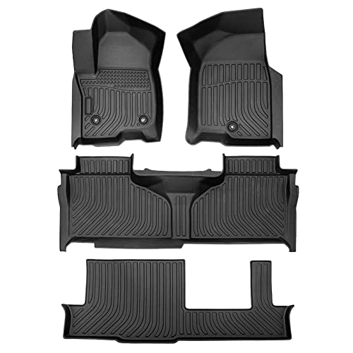 Cartist Custom Fit for Floor Mats 2021-2025 2026 Chevrolet Chevy Tahoe/GMC Yukon with 2nd Row Bench Seating (8 Seats) (Not fit Yukon XL) All Weather Floor Liner 3 Row