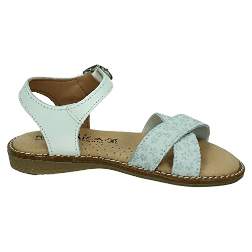 Sandales fille blanches FLORECILLES 403 confortables pour mariage - 3