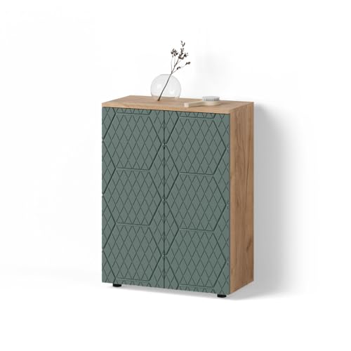 Livinity Midischrank Ronco, Grün/Goldkraft Eiche, 60 x 81 cm Livinity Midischrank Ronco, Grün/Goldkraft Eiche, 60 x 81 cm