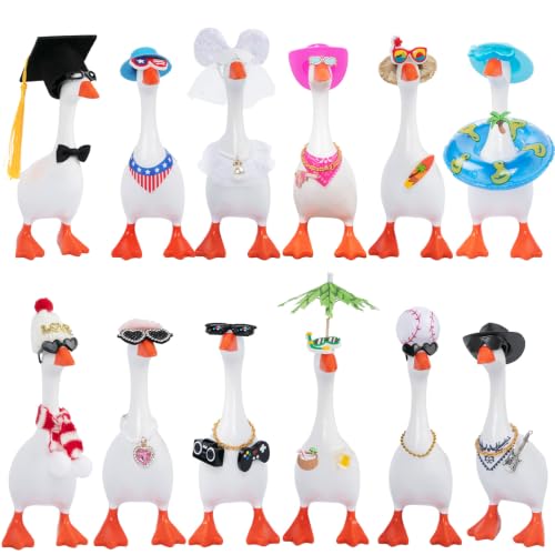 12 Sets 7 Inch Desk Goose Outfits, for Every Mood