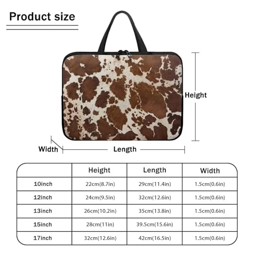 Funda para portátil con estampado de vaca marrón 17 pulg miniatura 6