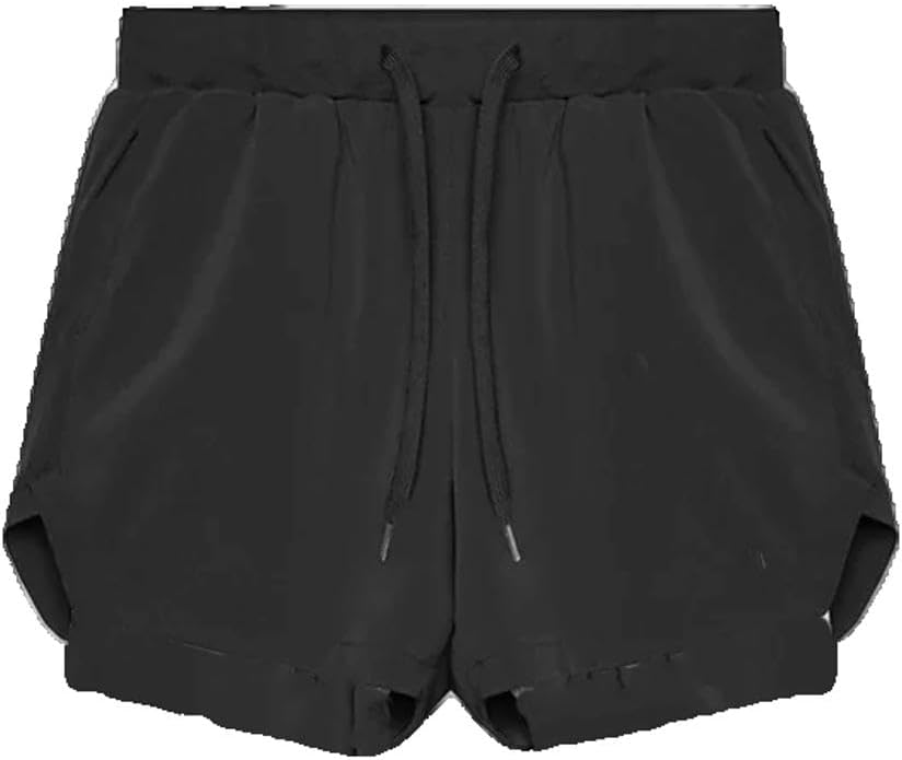 Men' Sports Shorts in Running Double Layer Breathable Fitness Bodybuilding Training Jogging Shorts