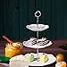 BonNoces 3-Tier Porcelain Cupcake Stand Serving Tray - White Embossed Elegant Dessert Cake Stand - Pastry Serving Stand for Tea Party, Wedding and Birthday