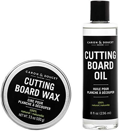 Caron & Doucet - Cutting Board & Butcher Block Conditioning Oil & Wood Finishing Wax Bundle | 100% Plant-Based & Vegan, Best for Wood & Bamboo Conditioning & Sealing | Does NOT Contain Mineral Oil!